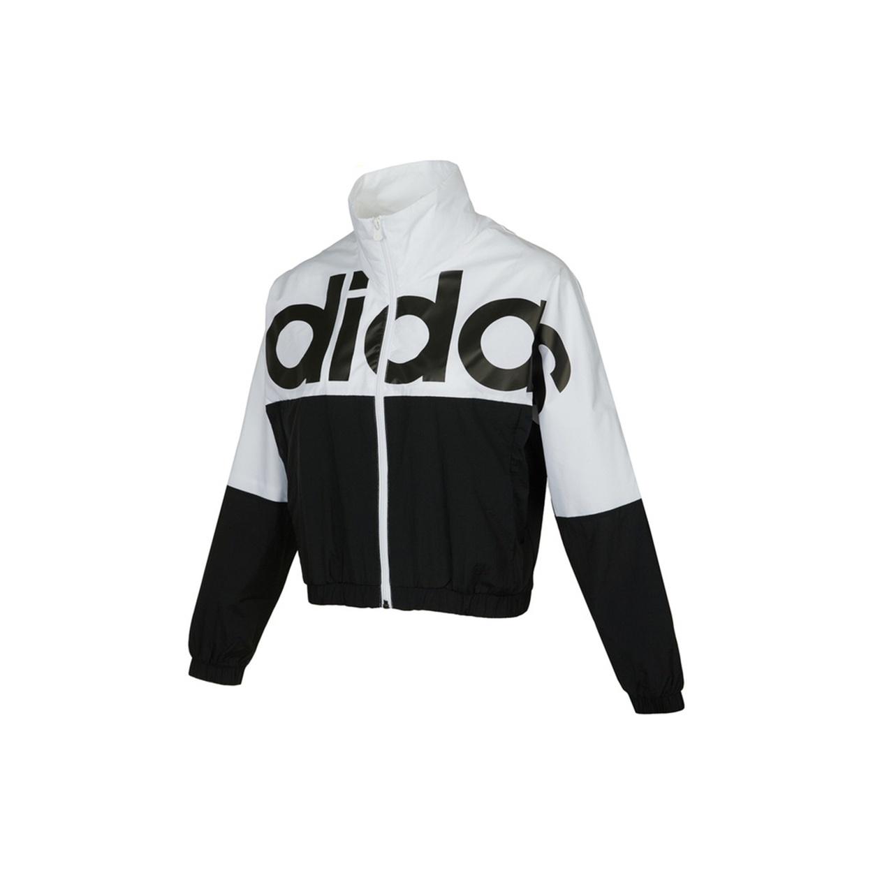 (WMNS) adidas neo Icons+ Top Casual Sports Stand Collar Alphabet Printing Jacket Black Women s H36716 XXL