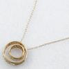 Double Circle Necklace K18 Yellow Gold/diamond 1.6g Women Used