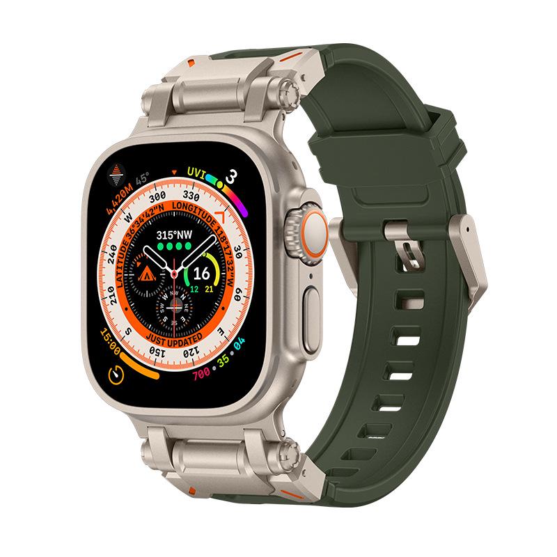 Compatible Silicone Explorer Band for Apple Watch Series 8, 9, and Ultra Models