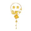 Gold Plated Alloy Carved Flower Necklace Earrings For Women Y-Shape Floral Pendant Jewelry Set Trendy Party Wedding Accessory