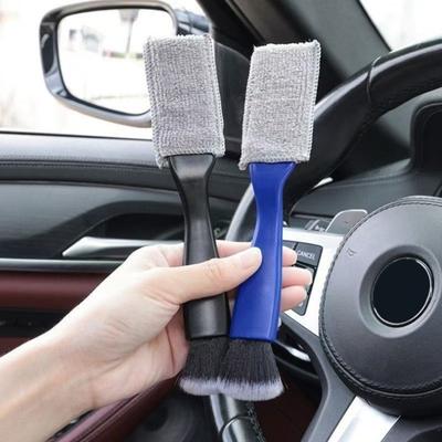 Car Interior Brush 2-in-1 Cleaning Tool for Air Vents & Crevices Soft Bristle