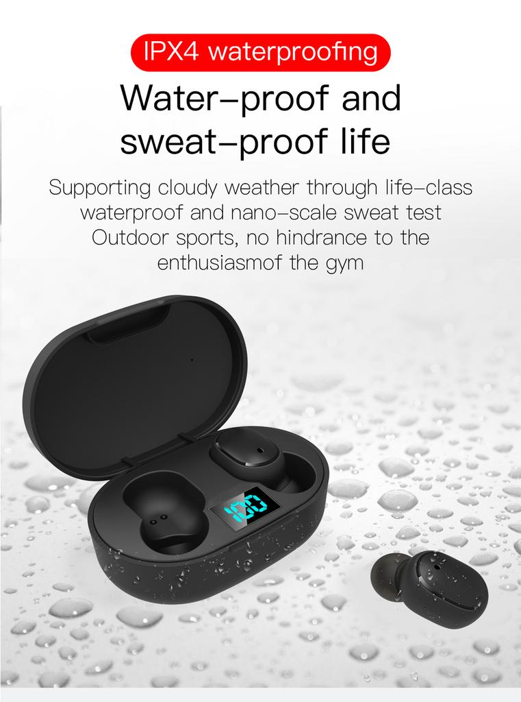 E6s Tws Fone Bluetooth-compatible Earphones Wireless Hands Free Noise Cancelling Headset Compatible For Xiaomi Redmi