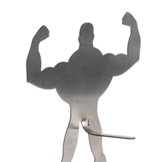Stainless Steel Muscle Man Sausage Stand Portable Reusable Standing Man Hot Dog Holder Outdoor Camping Roaster Barbecue Grill Accessories