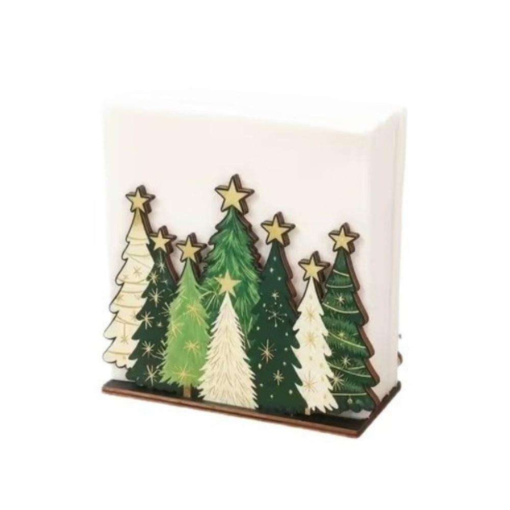 Detachable Desktop Tissue Box Wooden Xmas Paper Holder Paper Towel Rack Dining Room Decor