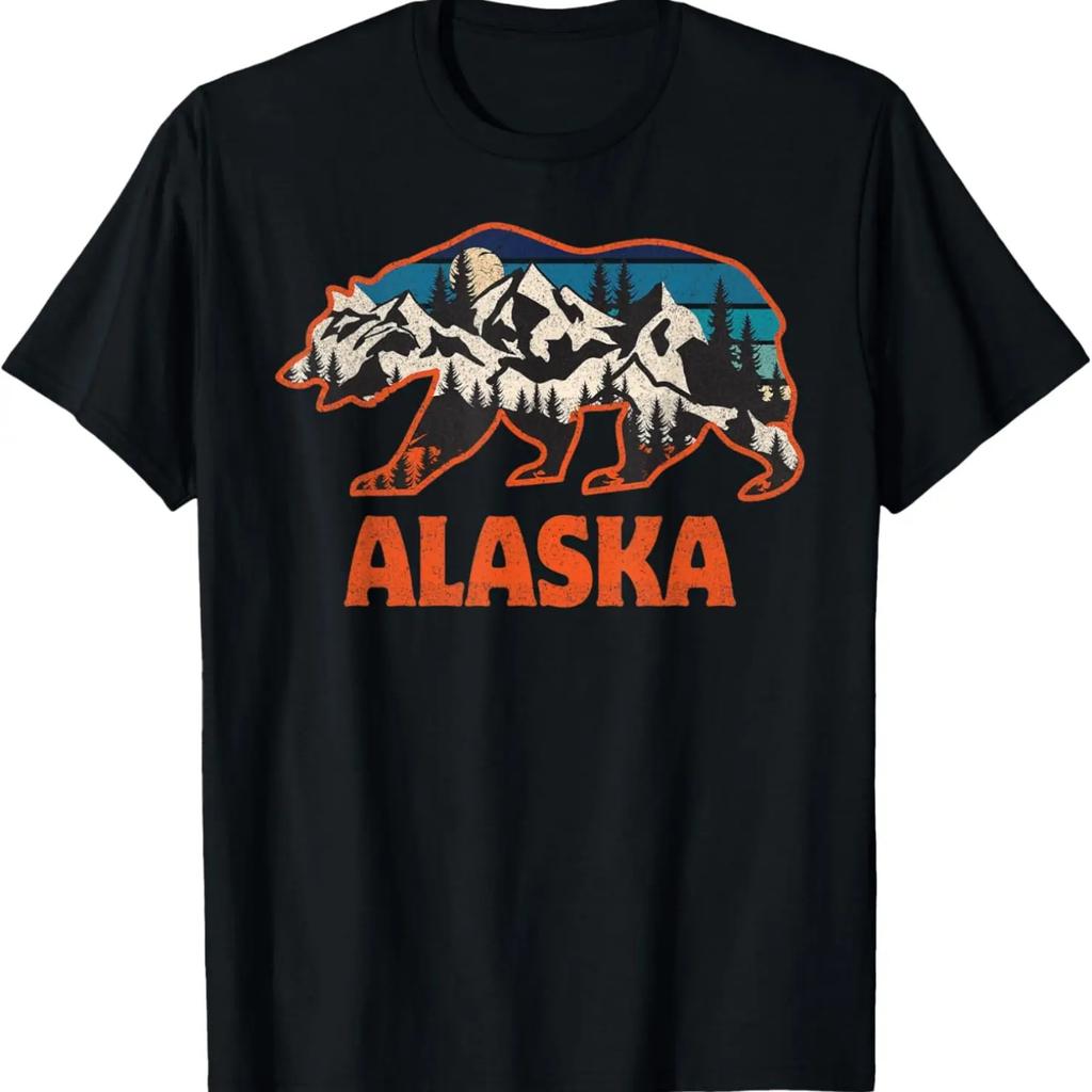 Vintage Alaska Souvenirs Mountain Bear Wildlife Souvenir T-Shirt