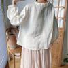 Johnature Linen Women Shirts Spring Vintage Casual Solid Color Folds Loose All Match Button Female Blouses