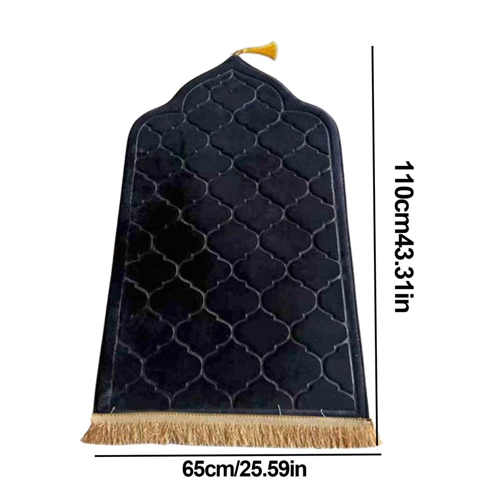 

Молитвенный коврик Толстая бахрома Фланелевый ковер Тисненый Неправильной формы Напольные ковры с бахромой Для фестиваля Короткий ворс Нескользящий ковер чёрный