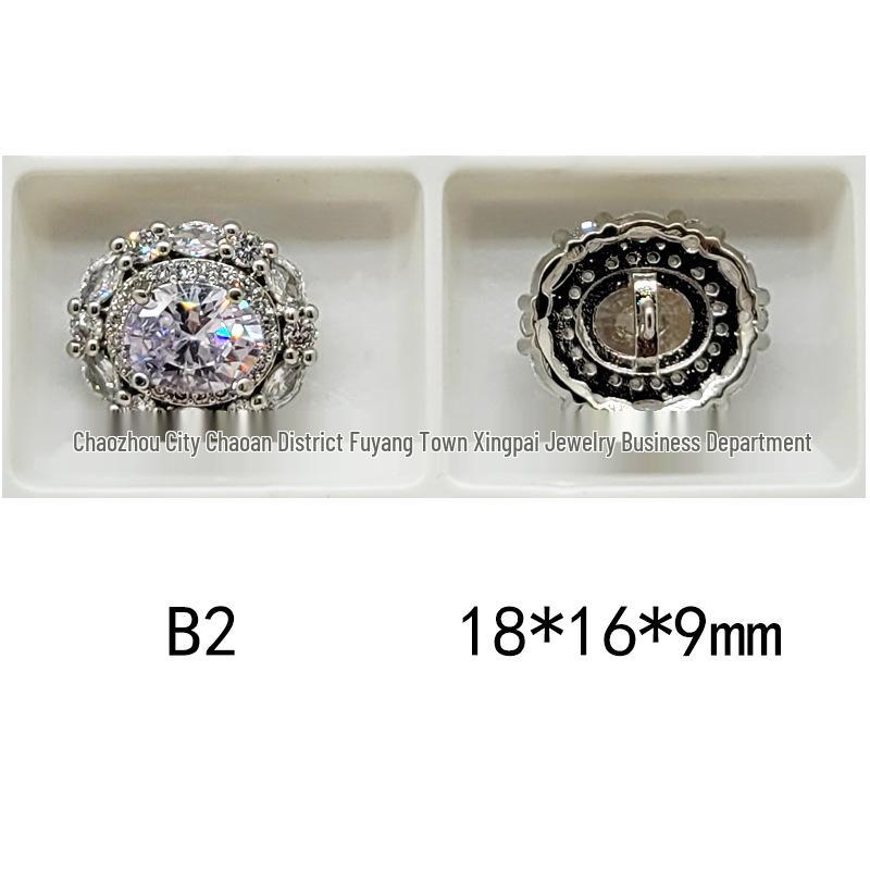 Mixed Color Pavé Zirconia Decorative Metal Button