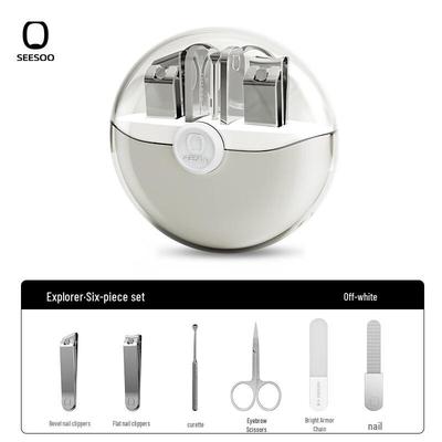 SEESOO Nail Clipper & Eyebrow Scissor 6-Piece Set