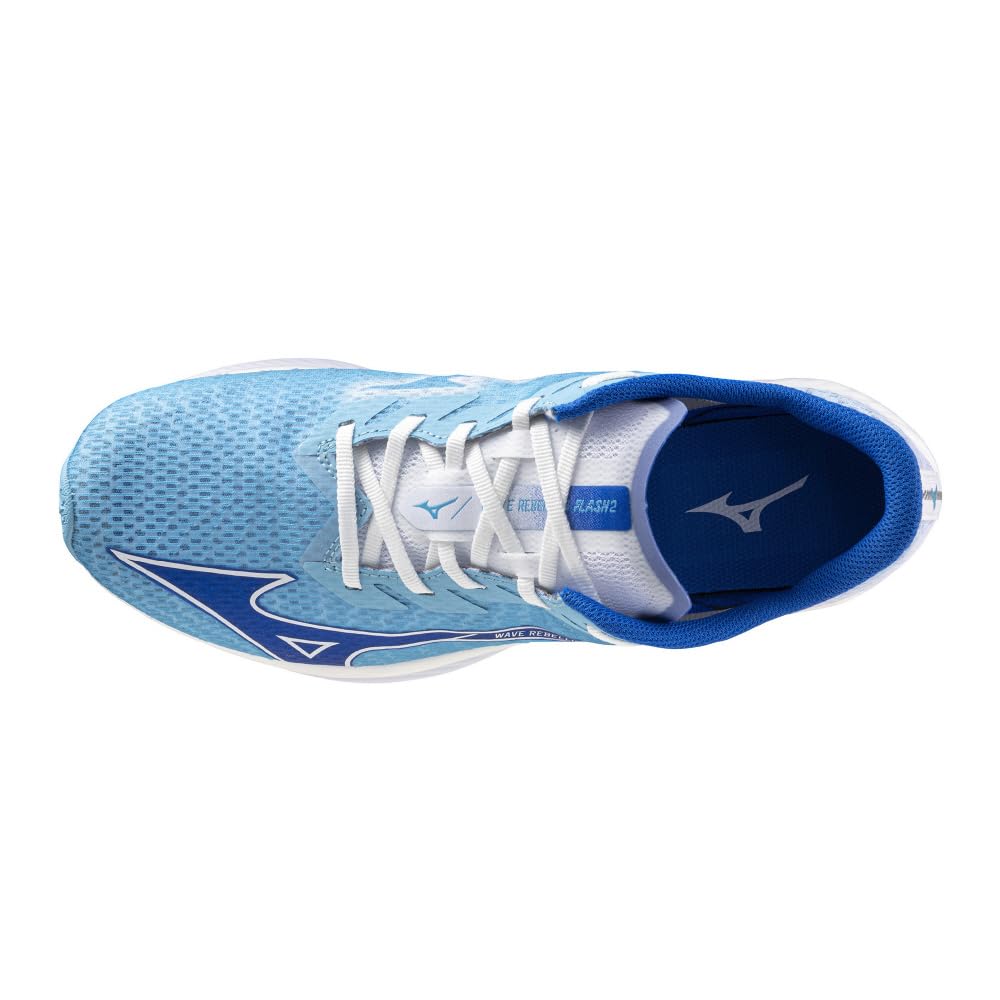 Mizuno Chaussures de Running Wave Rebellion Flash 2 pour Bleu Épais x Bleu x 2E Jogging, Marathon, Entraînement, Sports, Légères, Résilientes, Semelle, Homme,
