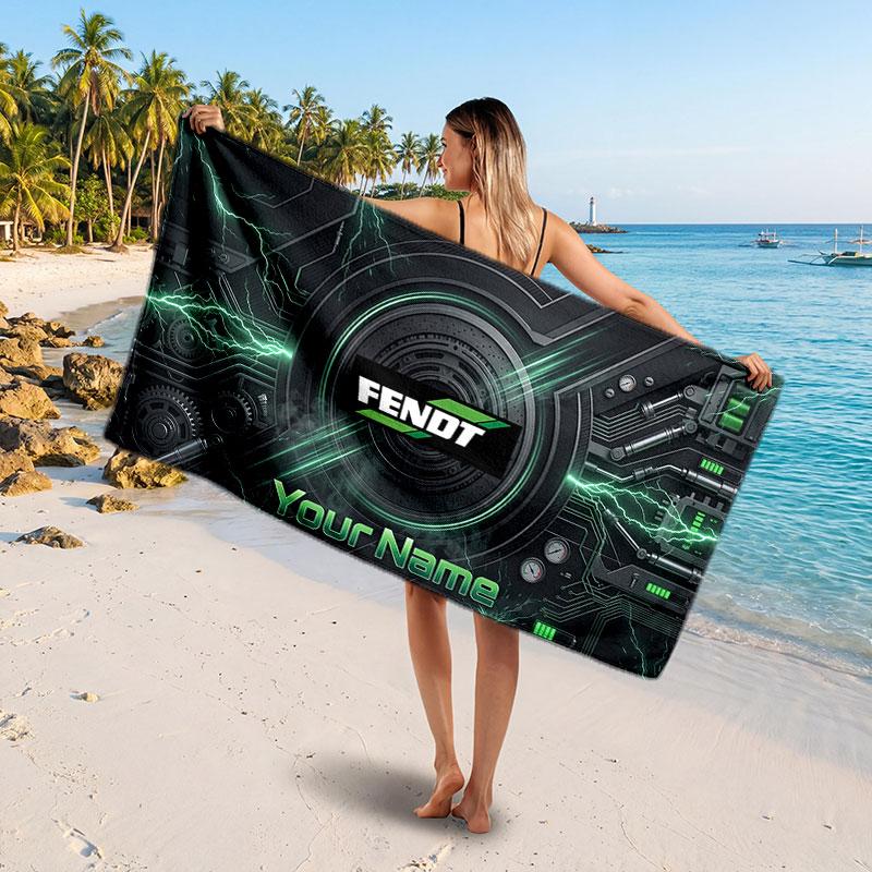 Fendt Benutzerdefinierter Name Text Strandtuch, Weiches Saugfähiges Handtuch Strand Pool Reise Persönliches Geschenk