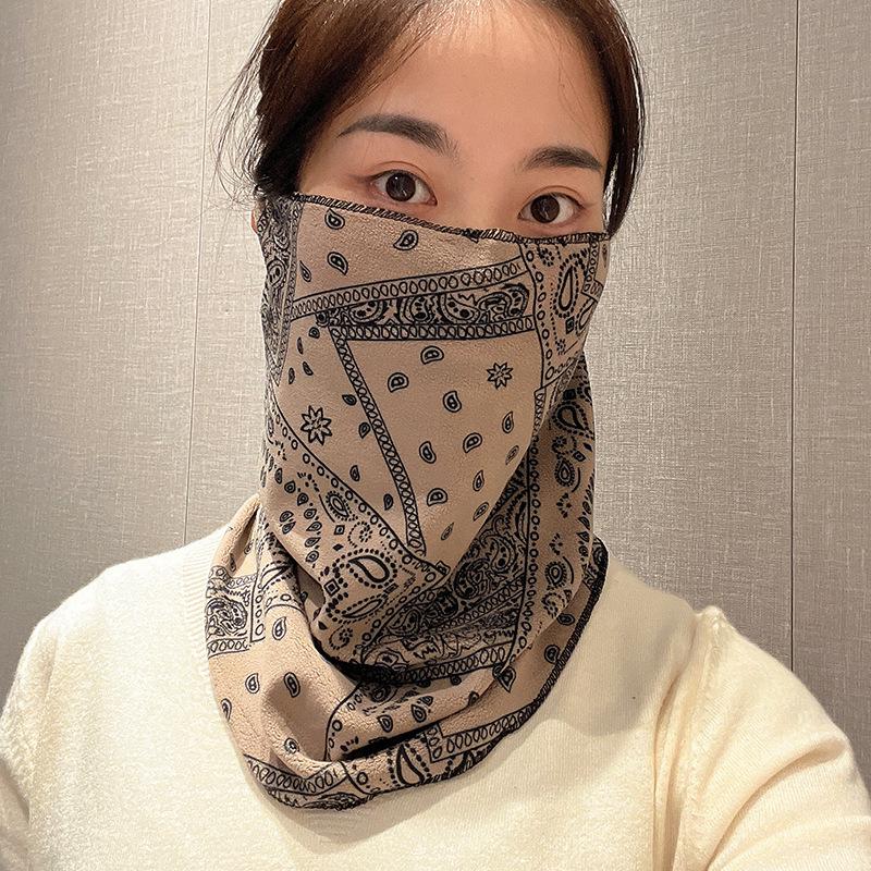 

Унисекс маска для лица с заушной петлей: Теплый, Ветрозащитный, Защита всего лица, Интегрированная манишка для шеи для вождения и езды на велосипеде - Универсальный снуд интернет-знаменитости