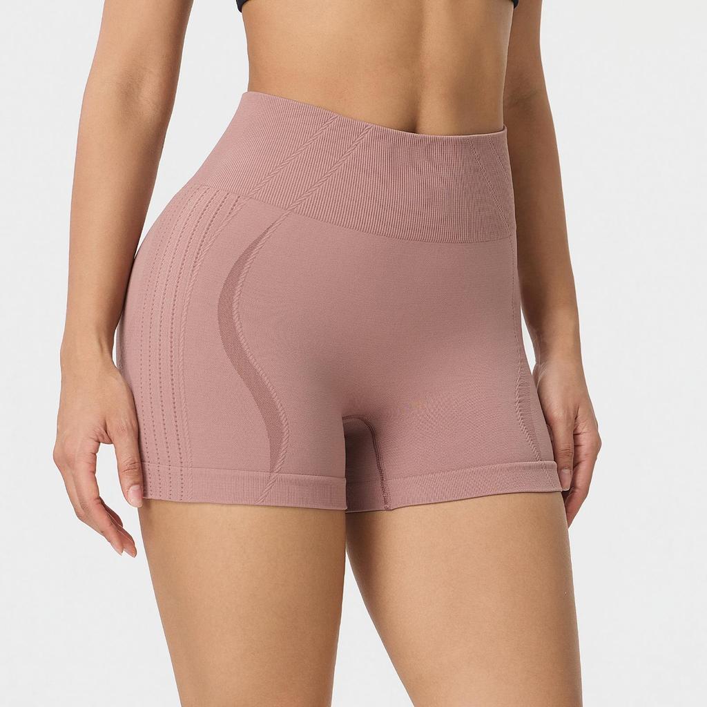Europäische & Amerikanische High Waist Nahtlose Yoga-Shorts - Damen Fitness- & Laufbekleidung