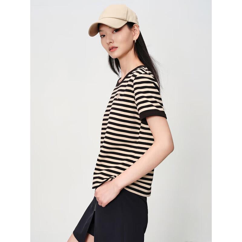 EP YAYING Women s Embroidered Stripe Short Sleeve T-Shirt XL