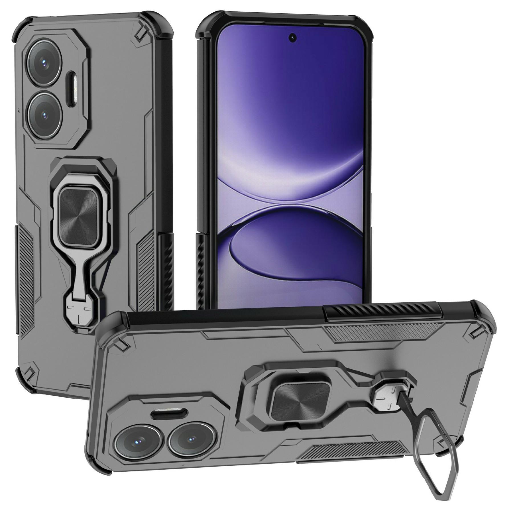 

Для Xiaomi Poco F7 5G/Redmi Turbo 4 Pro 5G Чехол Вращающаяся кольцевая подставка PC+TPU Ударопрочная накладка для телефона Black