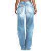 Women's High Waist Straight Loose Lace Stretch Lightweight Fashion Jeans