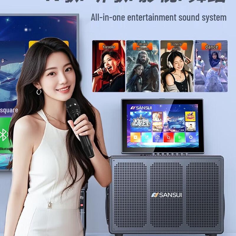 SANSUI Portable Karaoke System with Display (CN version)