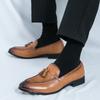 British Gentleman New Men's Pointed Tassels Slip On Shoes Male Designer Formal Wedding Prom Dress Homecoming Footwear