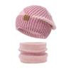 Winter New Two-color Hat Women's Thickened Warm Ear Protector Wool Hat Fleece Scarf Two-piece Knitted Hat