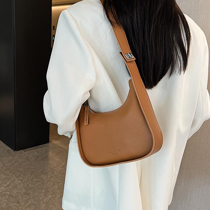 French Style Minimalist Faux Leather Shoulder Bag for Women Small Quilted Crossbody Bag KTB