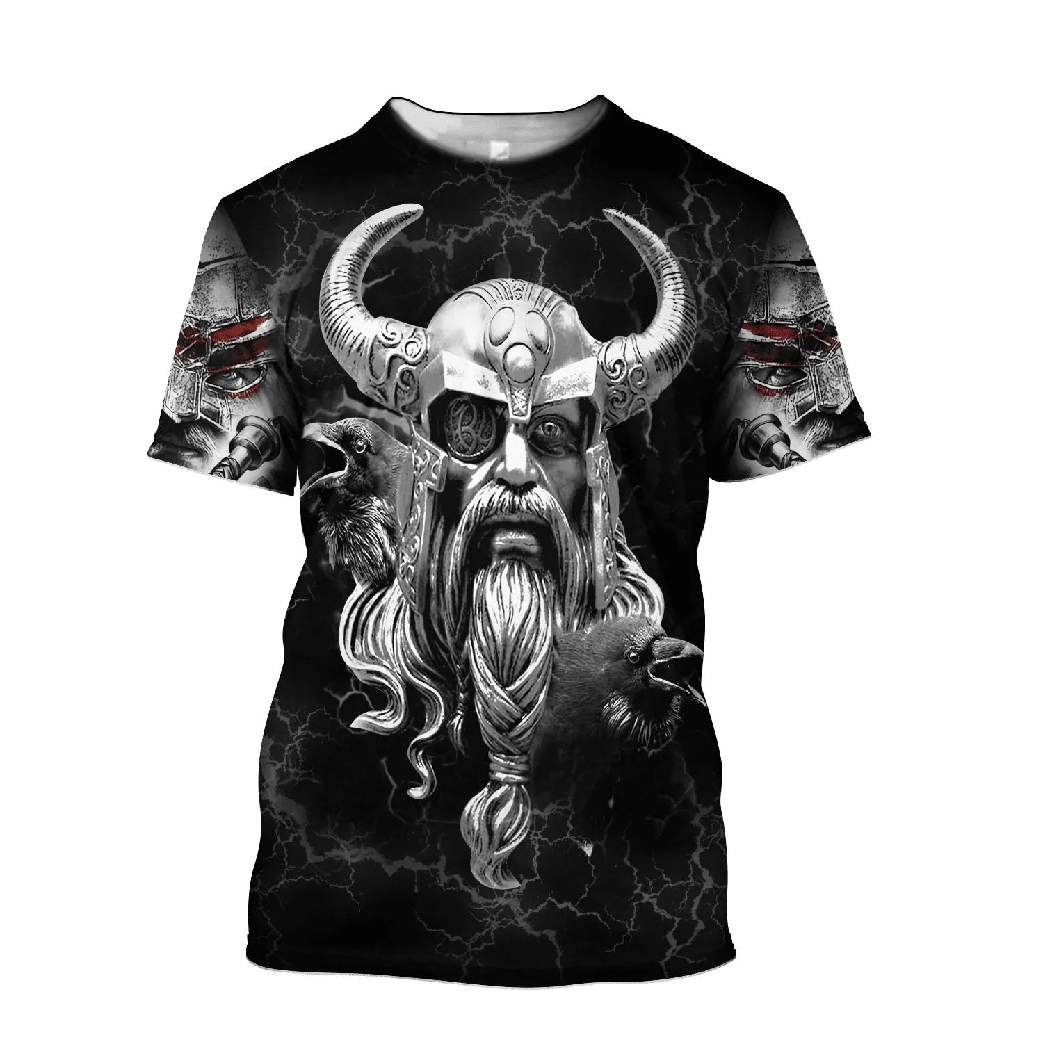 

Винтажная мужская футболка с изображением викинга, футболка большого размера с круглым вырезом в стиле ретро, ​​рубашка с короткими рукавами, топ с 3D хэви-металом в стиле панк, уличная мужская одежда XL