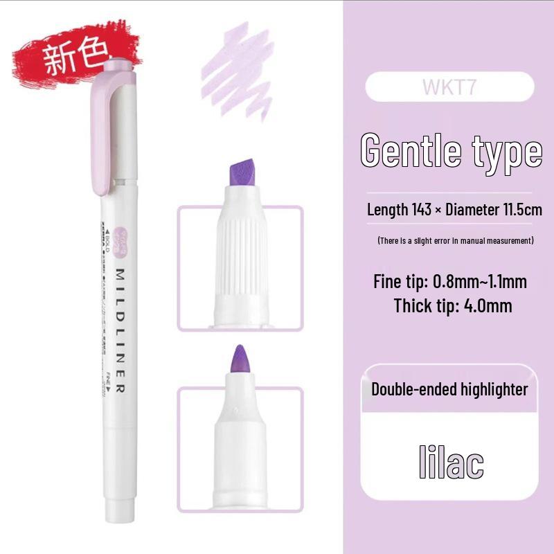 New Japanese Zebra Fluorescent Double-Ended Pens - Gentle Light Color Series for Students & Planners