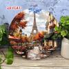 1pc Frameless Metal Wall Art Eiffel Tower Paris Autumn Bohemian Decor for Home Cafe Garage Room