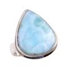 Natural Republic Larimar Gemstone 925 Sterling Silver Jewelry Ring Size 7.5 o3G84