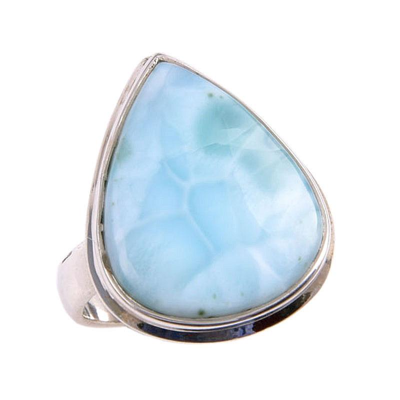 Natural Republic Larimar Gemstone 925 Sterling Silver Jewelry Ring Size 7.5 o3G84