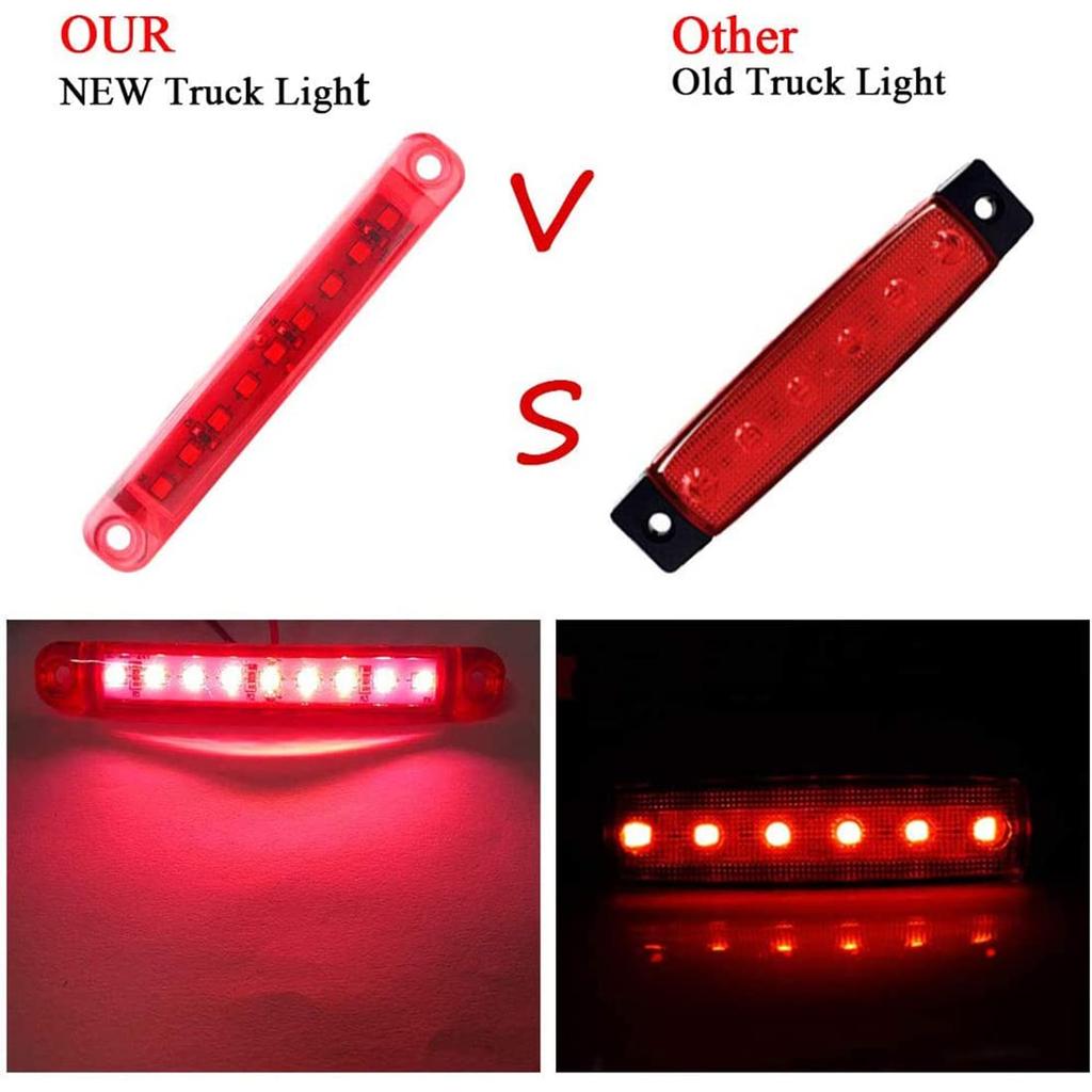 Side Marker Lights,1pcs Red -24V 9LED Cab Marker Light,Indicator Light Front Rear Side Light