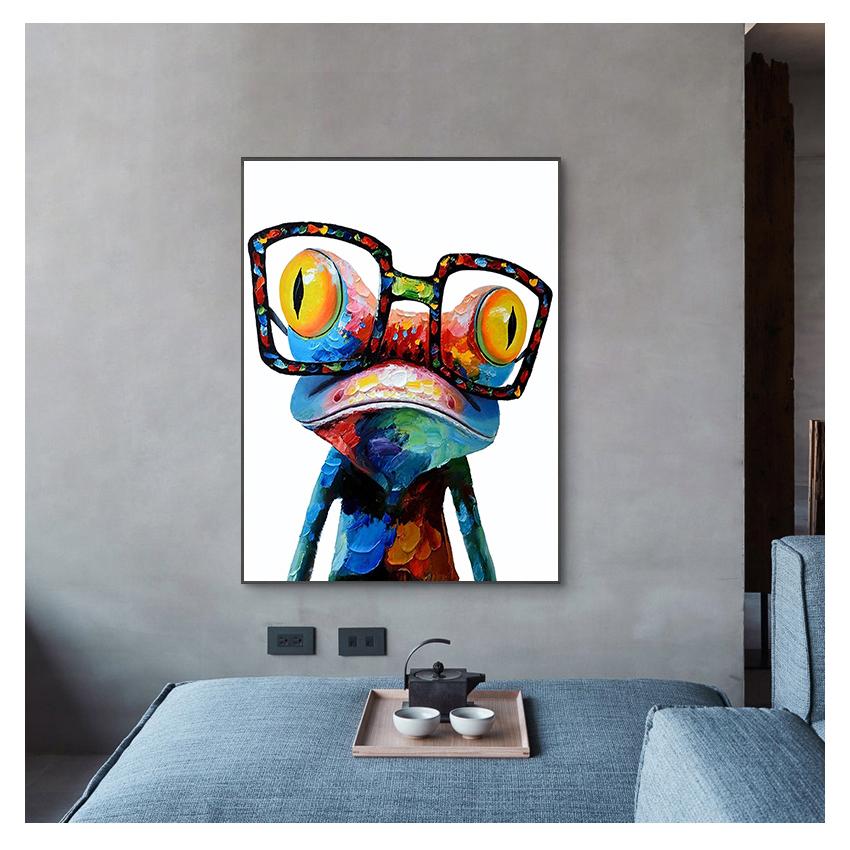 Paintings Abstract Animals Posters and Prints On Canvas Wall Art Picture for Living Room Decor Cute Frog Graffiti Art Canvas
