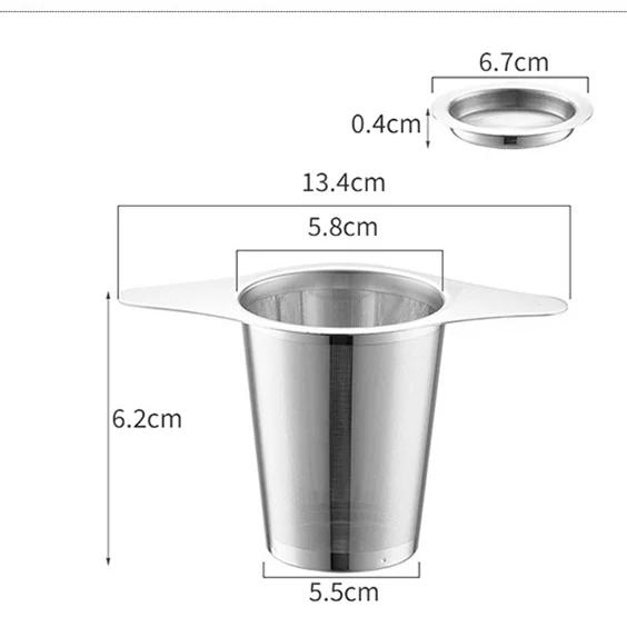 Stainless Steel Tea Infuser with Lid Double Handle Fine Mesh Filter Hanging Cup Leak Proof Strainer for Loose Leaf Tea Coffee