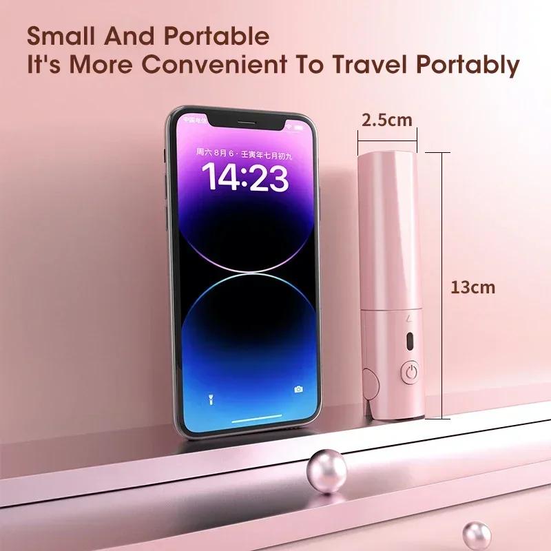 Mini Placă de Păr 2 în 1, Ondulator, Pieptene, Anti-Opărire, Pieptene Fierbinte, Perie, Reîncărcabilă USB, Perie pentru Îndreptat Părul, Instrumente de Styling