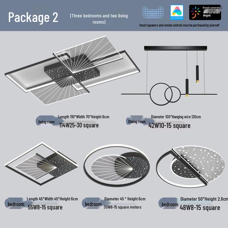 Smart Ceiling Light Package for Living Room - Compatible with Mijia Xiaoai Control