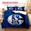 Set Copripiumino Trapuntato con Motivo FC Schalke 04 Decorazione per la Casa Regalo (1 * copripiumino + 2 * federe senza imbottitura)