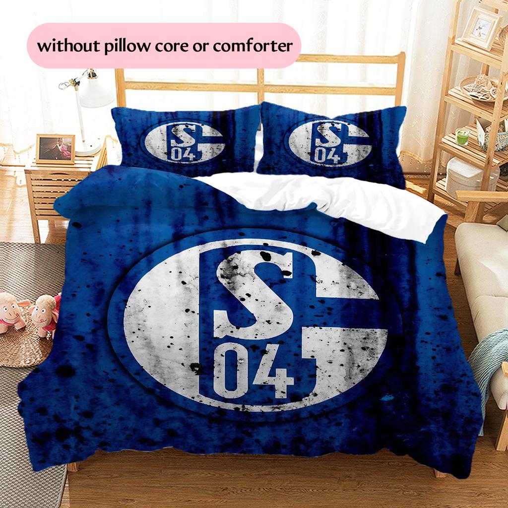 Set Copripiumino Trapuntato con Motivo FC Schalke 04 Decorazione per la Casa Regalo (1 * copripiumino + 2 * federe senza imbottitura)
