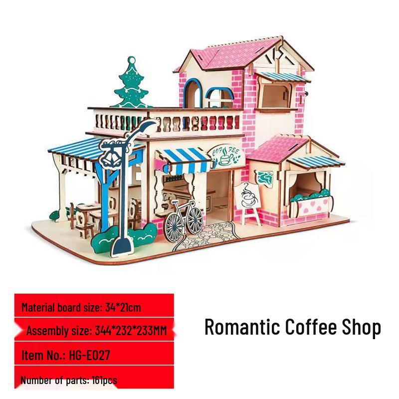 3D Wooden House Puzzle Ferris Wheel: Creative DIY Educational Toy for Parent-Child Interaction