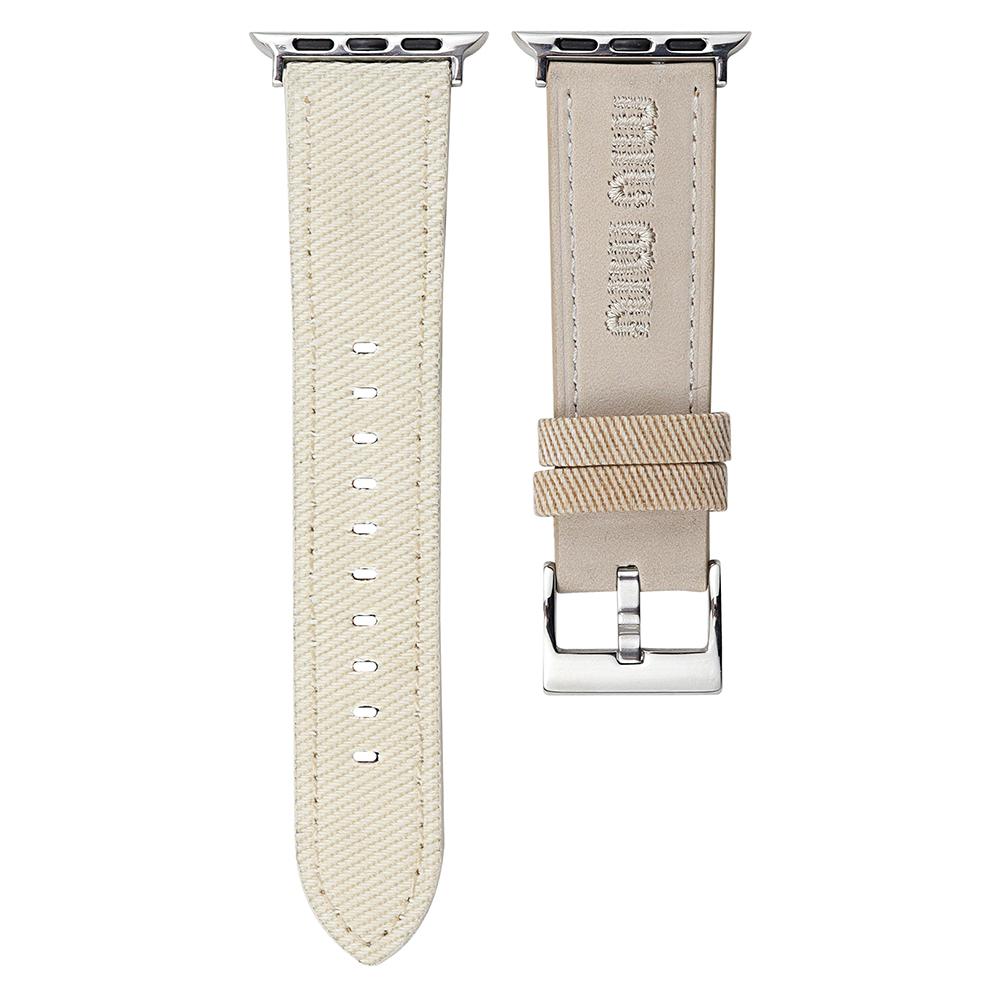 Watch Band For Apple Watch Series 10 Ultra 9 8 7 SE 6 5 4 3 2 1 46mm 49mm 45mm 44mm 42mm Embroidered Denim Leather Strap