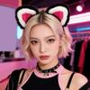 Handcraft Plush Tigers Ears Headband Faux Furs Tail for Halloween Cosplay Party Costume Accessories for Kids Adults