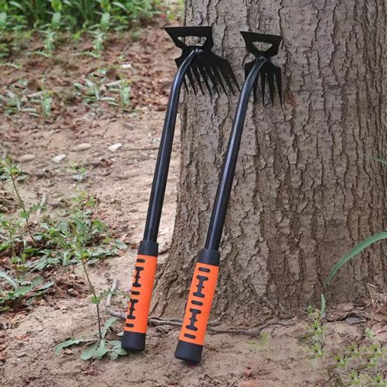 Unkrautzieher-Werkzeug mit ergonomischem, rutschfestem Griff, 5-Zahn-Design, leicht zu reinigen, multifunktionaler Unkrautentferner, Bodenlockerungswerkzeug