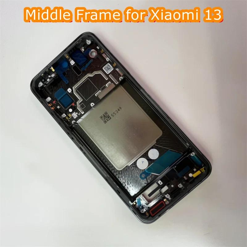 Middle Frame For Xiaomi 13 Front Frame Chassis Middle Housing Bezel + Side Buttons Smartphone LCD Frame MI13 Repair Parts