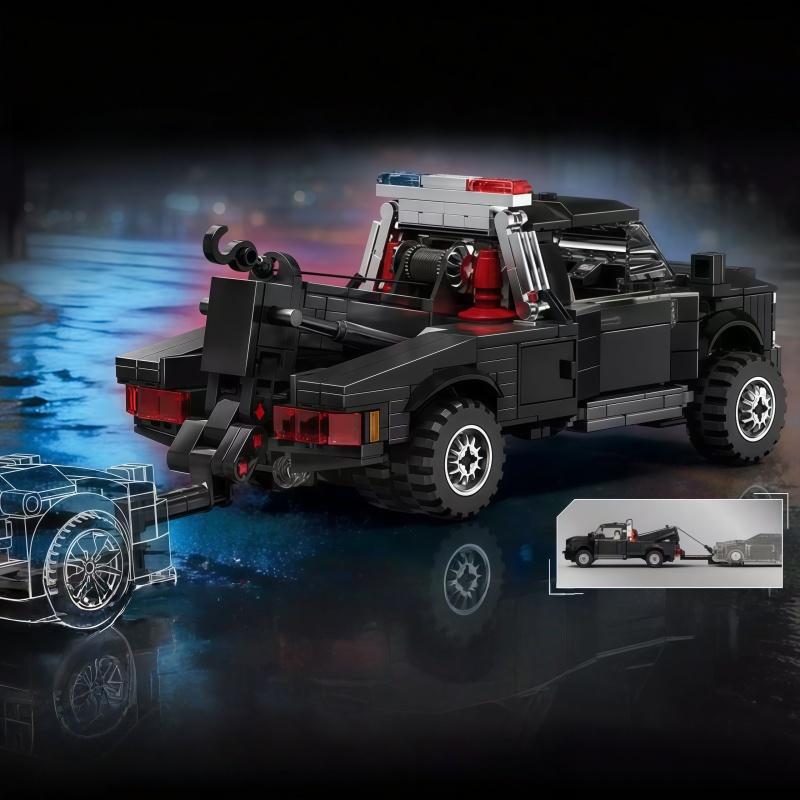 Police Tow Truck Building Block Set | Rescue Tow Truck Model with Boom Arm STEM Toy