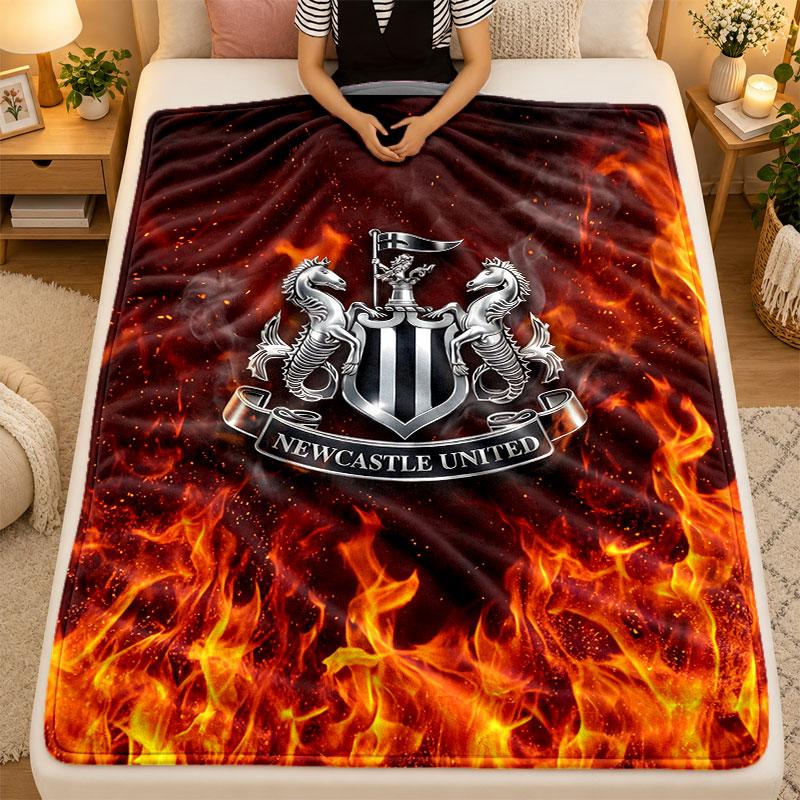 Flanell-Decke Newcastle United Fußball Warm Weich Überwurfdecke für drinnen Sofa Bett Wohnzimmer