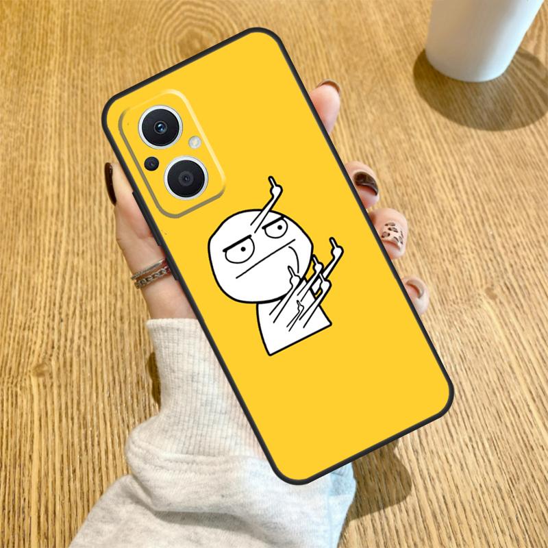 Funny Man Middle Finger Funda For OPPO Reno 14 F 10 11 12 13 Pro 13F 12F 11F 7 8 Lite OPPO Find X6 X5 X8 X9 Pro Case