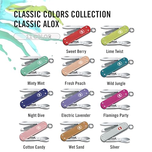 Victorinox Classic SD ALOX Swiss Army Knife Multifunctional Knife Outdoor Camping Scissors with Flathead Screwdriver Equipped with Nail File Swiss