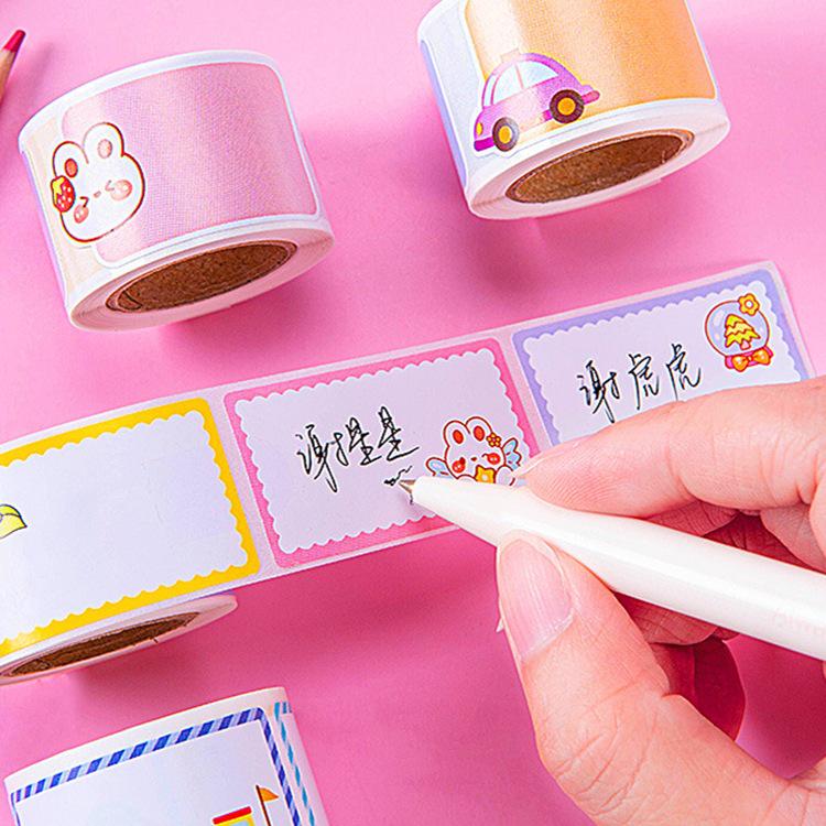 Waterproof Cartoon Name Stickers for Kids' Items - School Bag, Water Cup, and More 