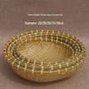 Round Handmade Bamboo Weaving Basket: Fruit, Vegetable, Washing, and Storage Sieve