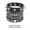 Set of 3 Punk Hip Hop Wide Cuff Bracelets Lightweight Halloween Accessory