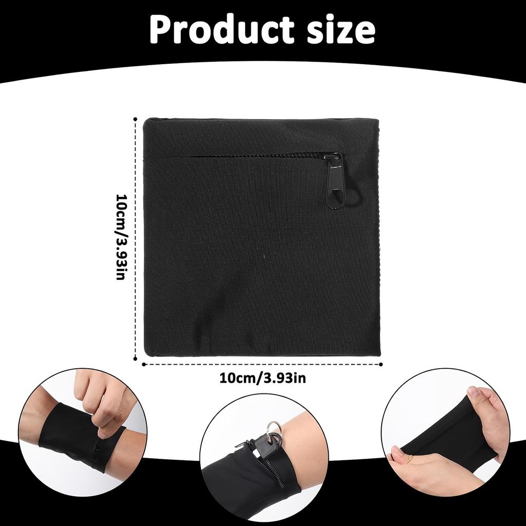 1 Zipped Wrist Wallet, Unisex Key Card Organizer, Suitable for Running, Sports, and Hiking