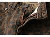 Women's Summer High Waist Leopard Print Ripped Denim Shorts
